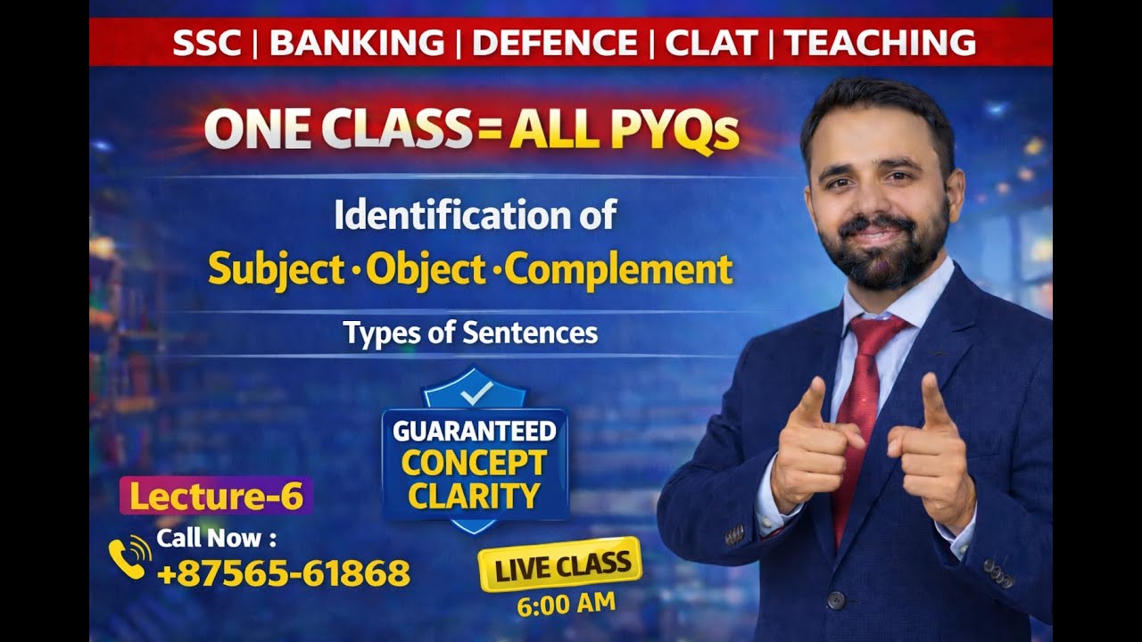 LECTURE-07  IDENTIFICATION OF SUBJECT OBJECT PYQ  |  BY Prashant Mani Sir