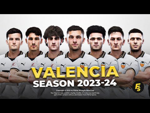 Valencia CF Facepack Season 2023/24 - Sider and Cpk - Football Life 2024 and PES 2021