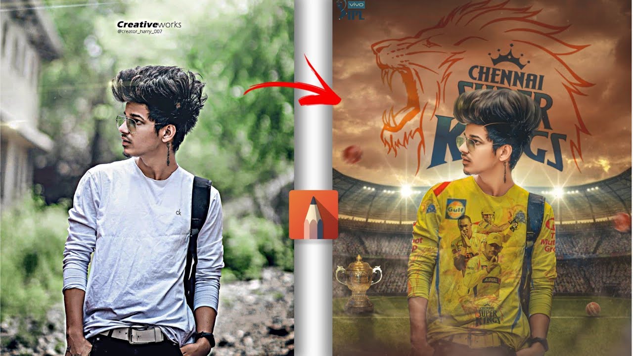 Autodesk - Csk photo editing || ipl photo editing || chennai super kings (csk) photo editing 2021