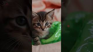 Kitten has a slime in her diaper?! 🙀#cat #kitten #cute