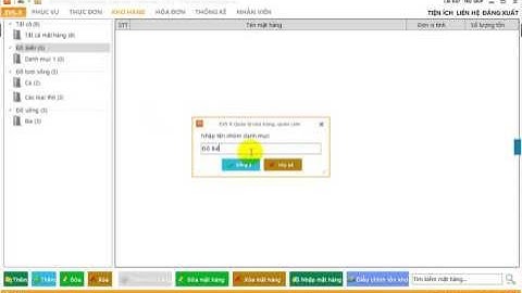 Phần mềm quản lý nhà hàng EVS-R - Tạo, sửa, xóa danh mục cho kho hàng