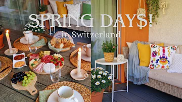 Spring Days in Switzerland🌹Cleaning and spring decoration on the balcony 🪻Macramé lanterns DIY🌼