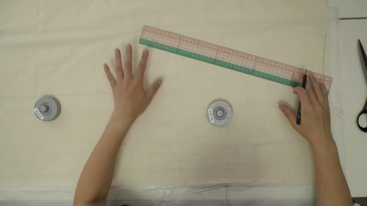 【洋裁の学校】おうちで洋裁７２０　ギャザーパンツ　仮縫い１（シーチング裁断）