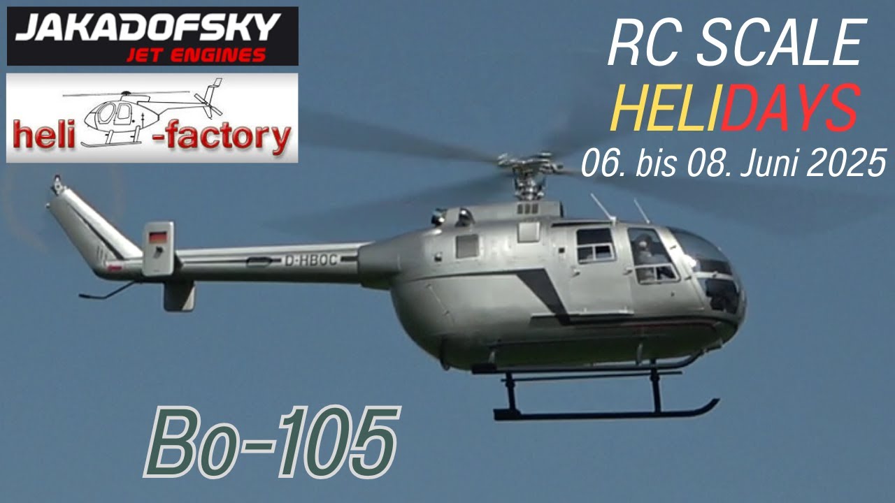HUGE RC SCALE TURBINE HELICOPTER BO-105 (RC Scale Helicopter Show 2025)