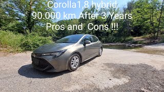 Toyota Corolla Hybrid after 90.000km Pros + Cons and Service cost.