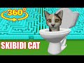 SKIBIDI CAT in DIAMOND MAZE Chasing Us in Minecraft 360°!