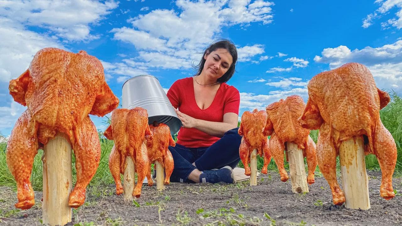 Das legendäre Rezept: Ganze Hähnchen knusprig unter dem Eimer frittiert
