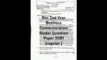 Bbs second year English question paper 2081 exam|| bbs 2nd Year English  Question paper 2081|