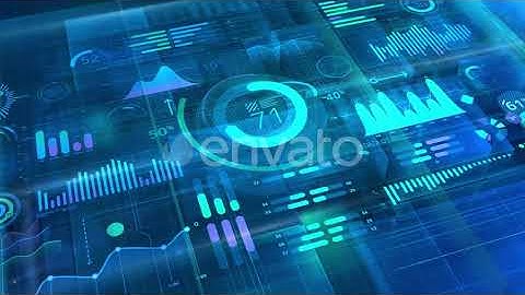 Big Data 3D Infographic Background 4K Video Footage Stock