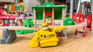 Building a Giant BRIO Wooden Train Track with Paw Patrol 🐶