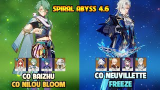 C0 BAIZHU NILOU BLOOM - C0 NEUVILLETTE FREEZE | SPIRAL ABYSS 4.6