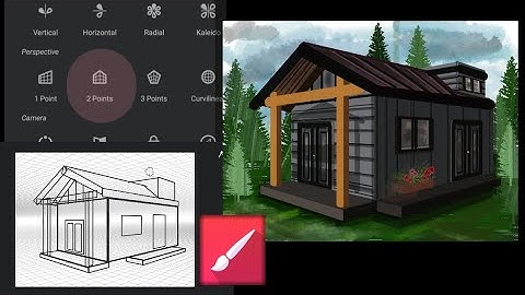 How to draw Tiny House using 2 point perspective | Infinite painter | Digital art