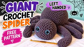 How to Crochet a Giant Spider | Left-Handed Halloween Amigurumi Tutorial
