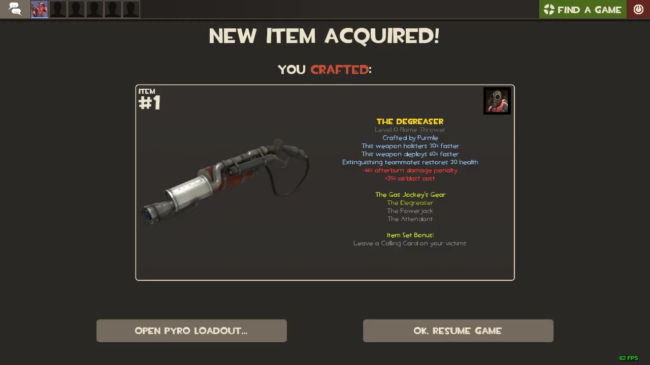 Craft Degreaser in Team Fortress 2