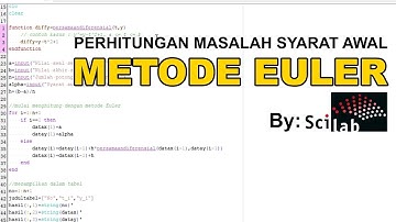 METODE EULER SCILAB | Masalah Syarat Awal Metode Euler di Scilab @MMFVlogs