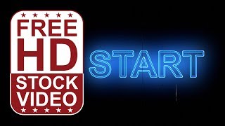 Free Stock Videos – animated text “start” with blue neon effect seamless loop animation