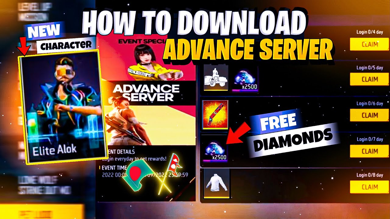 New Diamond Event In Free Fire  How To Download Advance Server