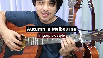 Autumn in Melbourne fingerpick style guitar tutorial (tab) simple arrangement