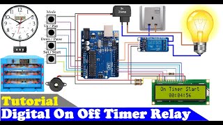 Without RTC On and Off timer using Arduino and 6x2 LCD Display