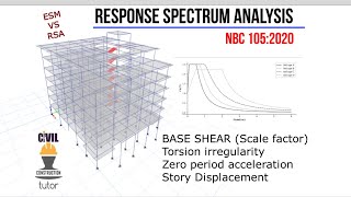 Dynamic Analysis (Response Spectrum) of Multi-Story Building | NBC 105:2020, IS 1893 |