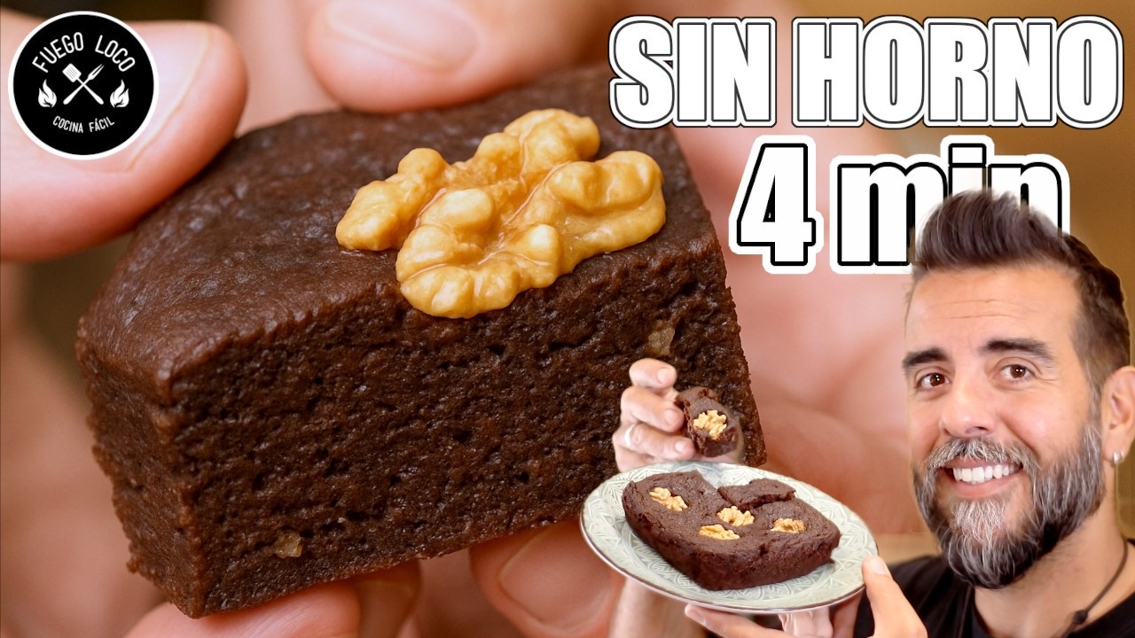 ¡BROWNIE Sin AZÚCAR, Sin HORNO y Sin HARINA LISTO en 4 MINUTOS! (La receta más fácil del MUNDO)