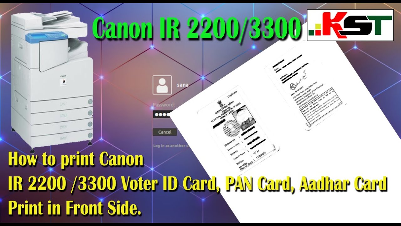 how to take id card xerox in canon