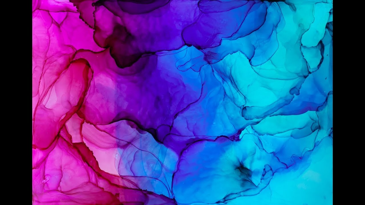 Alcohol Ink / Fluid Art Time Lapse – Red and Blue - YouTube