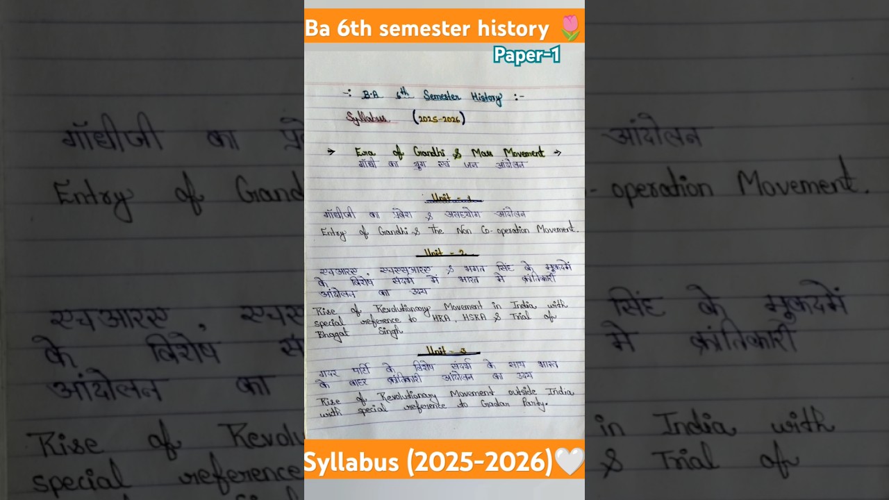 ba 6th semester history syllabus paper -1  