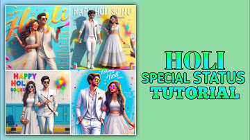 How To Edit Holi Ai Couple T-shirt Name Video With Bing Ai Image Generator|| Technical Moon 87