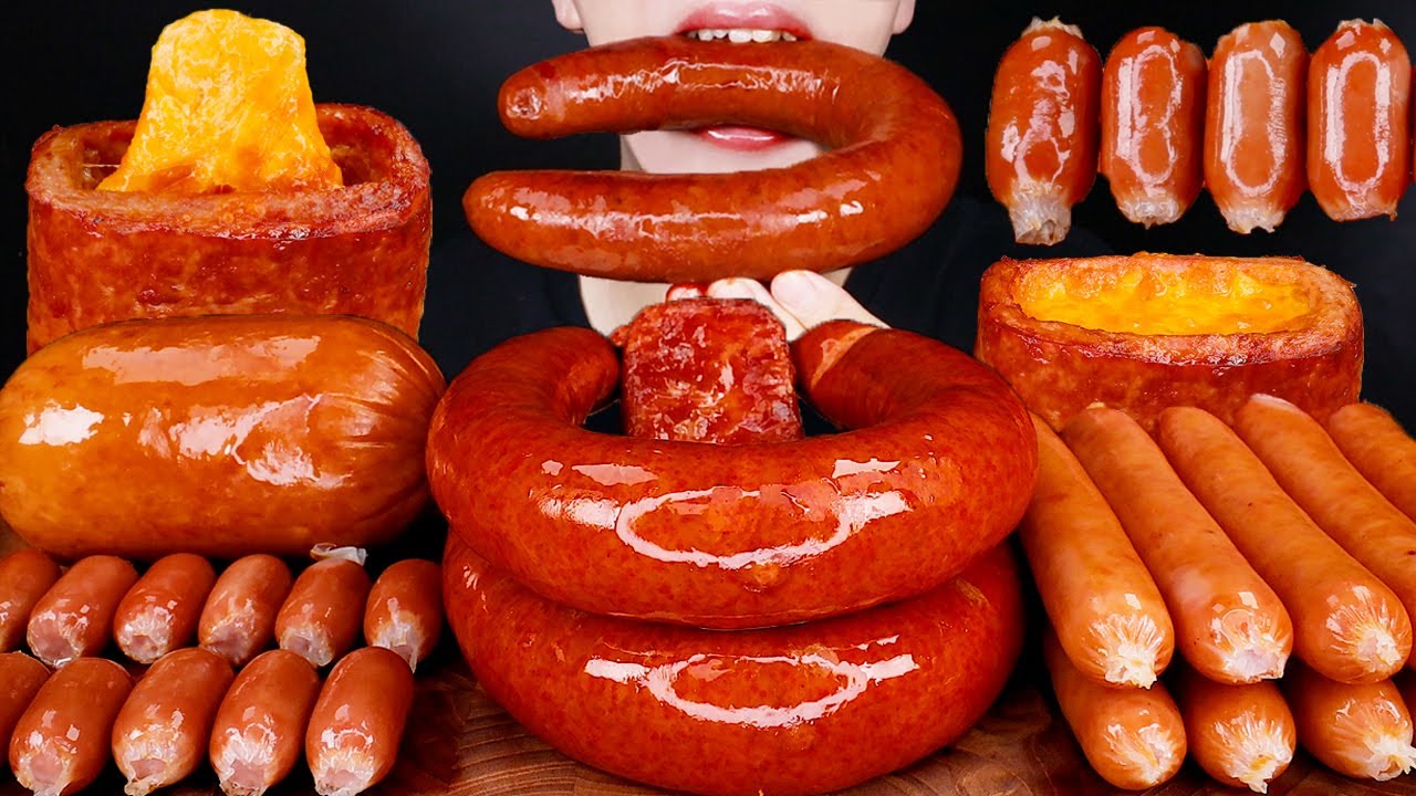 ASMR SPICY KIELBASA SAUSAGE CHEESY SPAM COOKING MUKBANG 불닭 킬바사 소세지 먹방 辛い ソーセージ スパム 咀嚼音 EATING SOUNDS