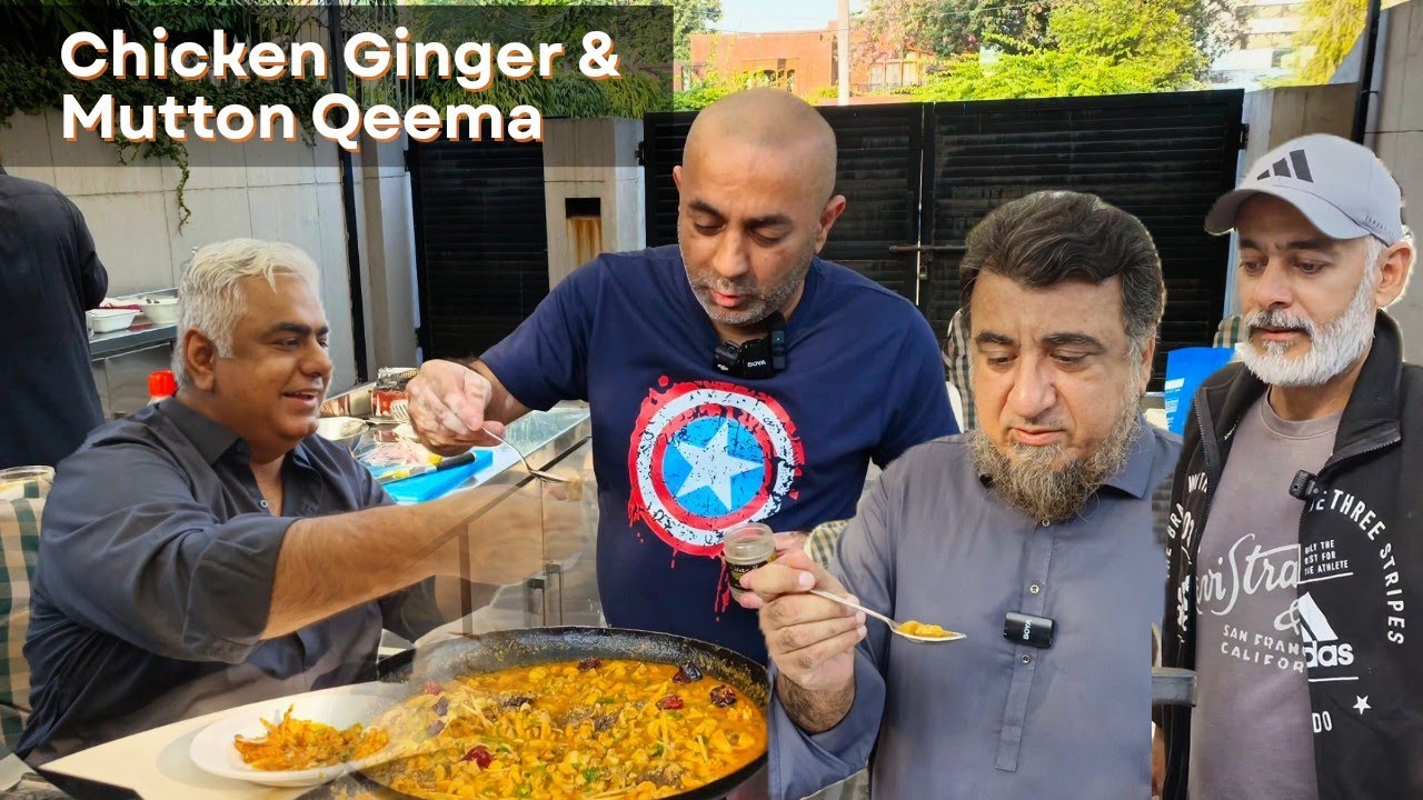 4 Famous YouTubers Cook Together at AZ FLAMES Home | Chicken Ginger Karahi Recipe (Part 1)
