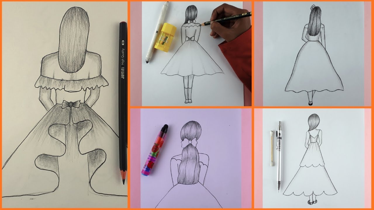 5 easy girl drawing ideas (Part -3) || Pencil sketch tutorial for beginners || Art Videos