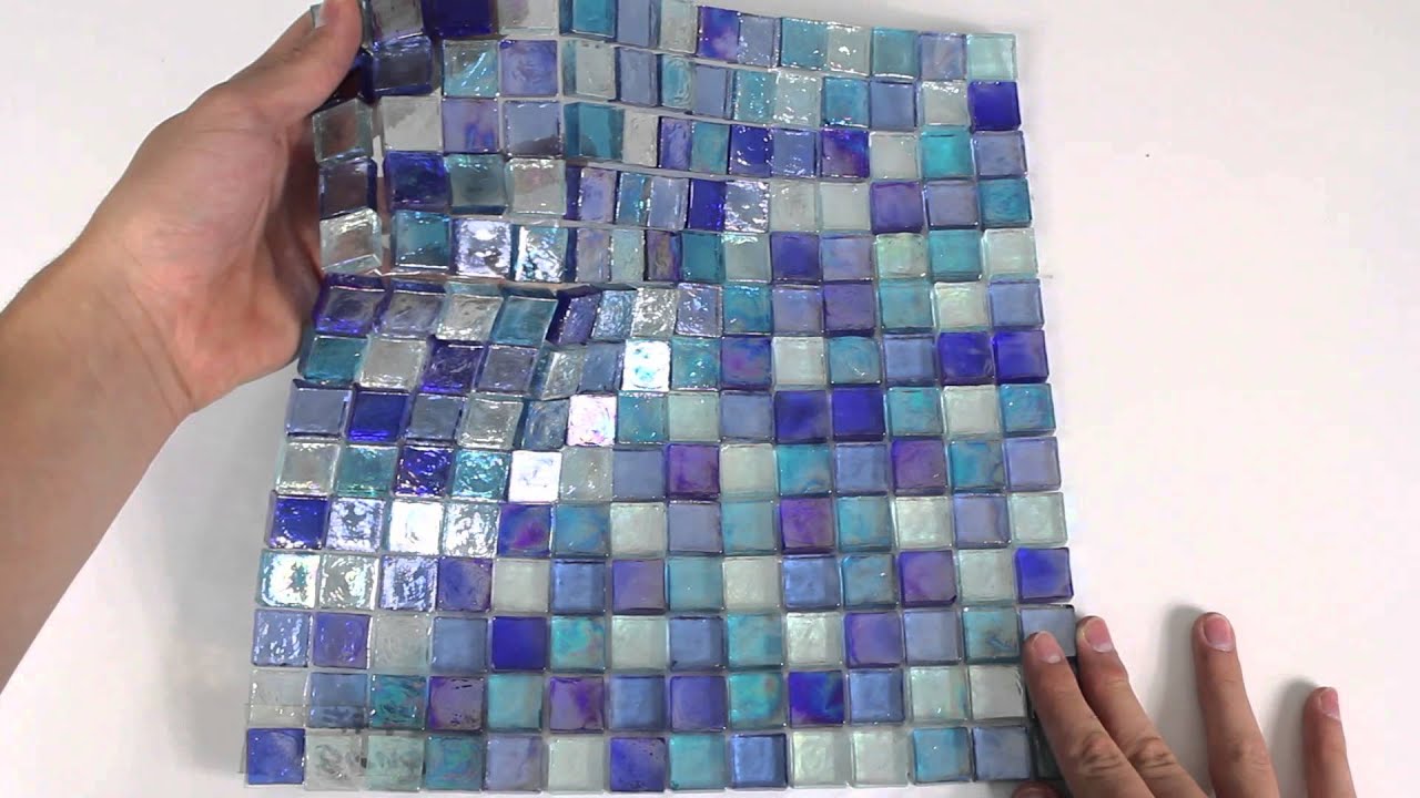 Iridescent Gl Mosaic Tile Cobalt Blend 1x1 120kelu11bl4 You