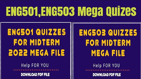 Eng501,Eng503 quizzes for midterm mega file #eng501quiz #eng503quiz #vu #midterm #helpforyou