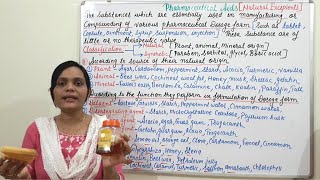 Pharmaceutical Aids (Natural Excipients)- Introduction, Classifications with Examples (HINDI)