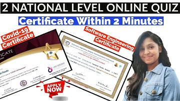 2 National Level Quiz | Software Engineering Certificate | Covid-19 Certificate | Free Certificate