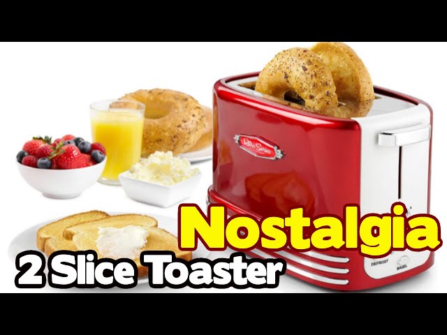 Nostalgia Retro 2-Slice Bagel Toaster ,Red