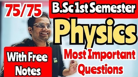 B.Sc 1st Semester Physics Most Important Questions!#bedkdian#mjpru#bsc1stsemester#physics