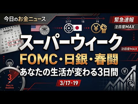 【今週のスーパーウィーク】FOMC・日銀・春闘が同時に！あなたの生活に何が起きる？