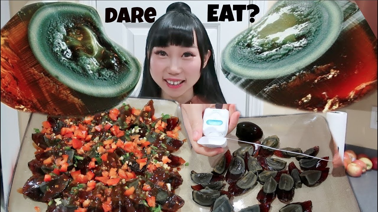 Darkness Recipe! Cook&Eat 100 Years Old Smelly Duck Eggs (Pidan)Challenge! Husband “I’d Eat Bugs”