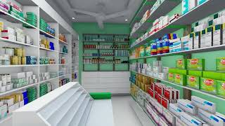 SMALL MEDICAL (PHARMACY) SHOP DESIGN WALKTRHOUGH