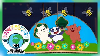 Make Home for Bees Challenge with We Baby Bears | Climate Champions | @cartoonnetworkuk
