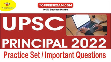 UPSC PRINCIPAL Practice Set | Important Questions | MCQ | Online Free Mock test | Solved Paper