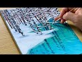 How to Draw a Blue Pond / Acrylic Painting for Beginners