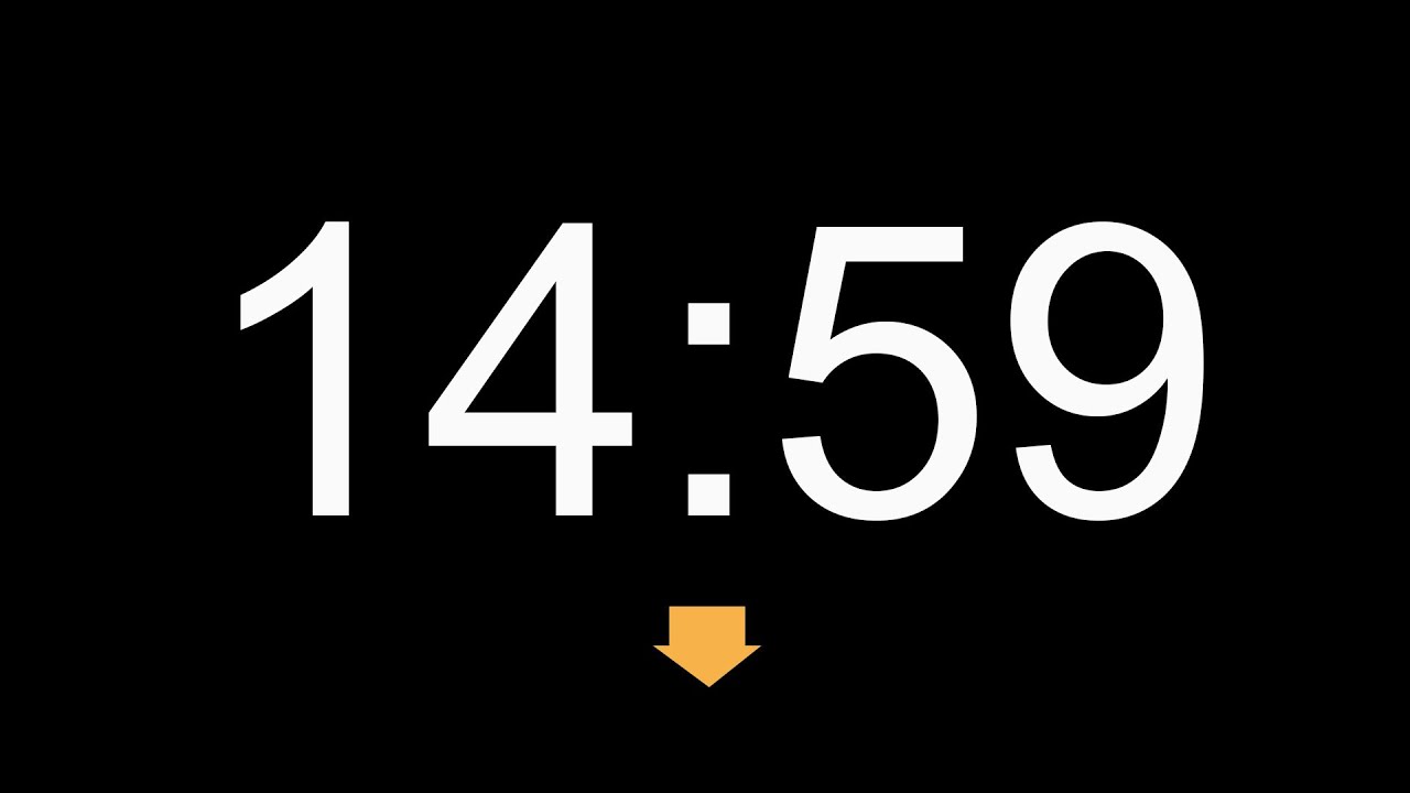 15 Minutes Countdown Timer 14:59 to 00:00 (900 Seconds) #4k - YouTube
