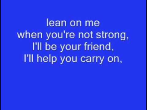 Lean On Me   Micheal Bolton LYRICS   YouTube