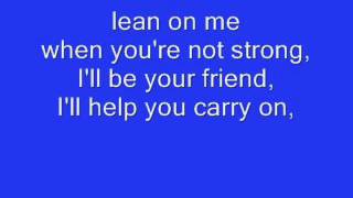 Lean On Me   Micheal Bolton LYRICS   YouTube