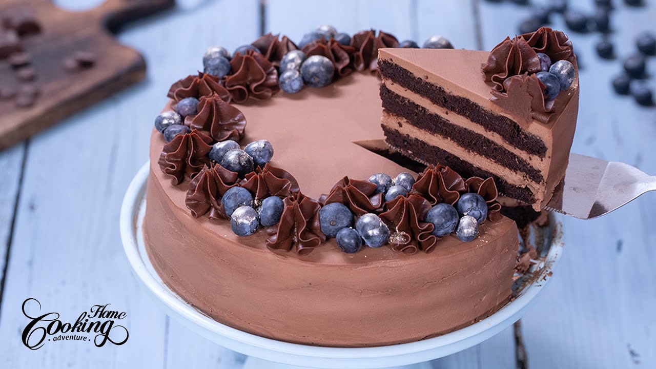 Double Chocolate Layer Cake - Home Cooking Adventure