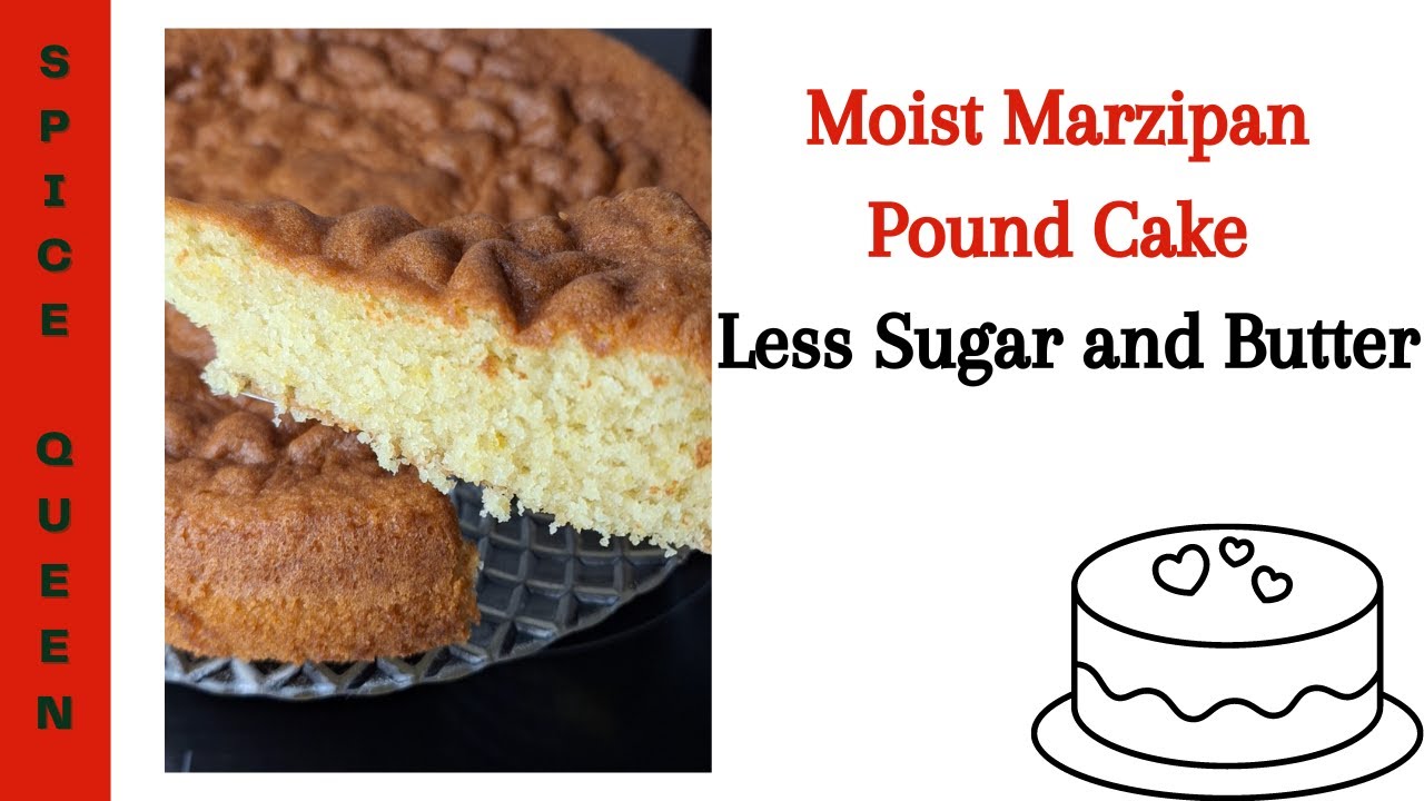 Moist Marzipan Sponge/Pound cake|MELT IN YOUR MOUTH| Less Sugar And Butter | Citronmåne med Marcipan