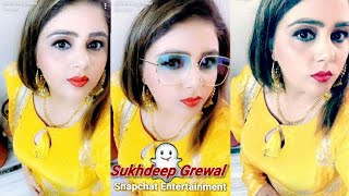 Sukhdeep Grewal, Snapchat Entertainment Punjabi Singeryellow Suit Outfit,